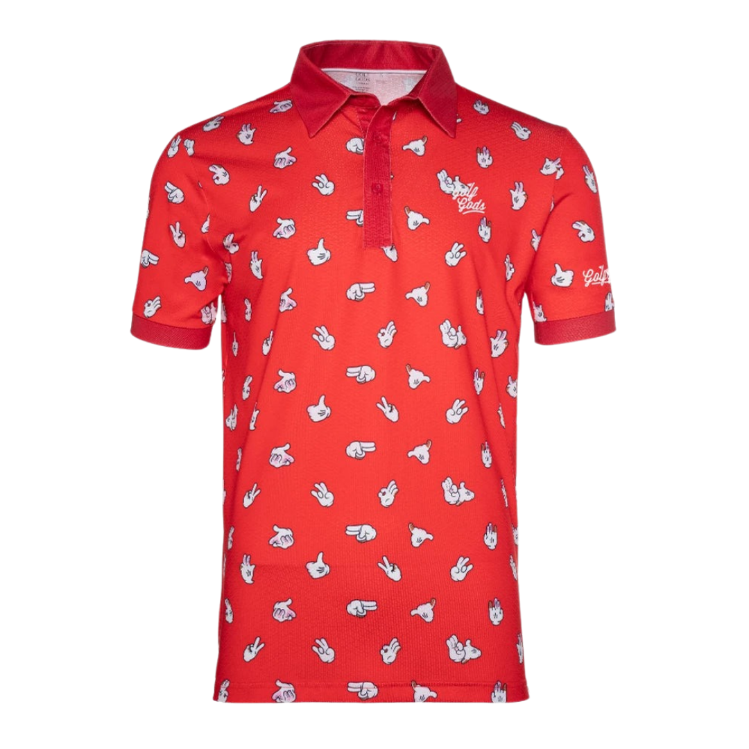 GOLF GODS - GOLF GODS Men's Shocker Cool Tech Performance Polo in Red - The Agora Bangkok